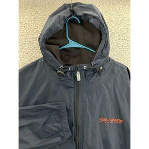 Vintage 90's TOMMY HILFIGER ATHLETICS Windbreaker Jacket Men's 2XL Blue READ‎